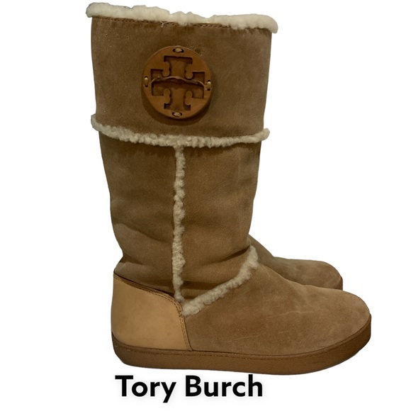 shearling boots tory burch